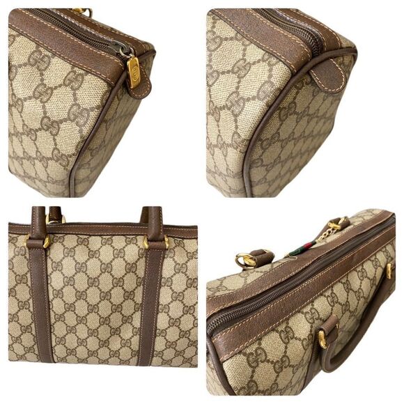 GUCCI Sherry Line Pvc Leather Boston Handbag 👜 - Picture 11 of 17